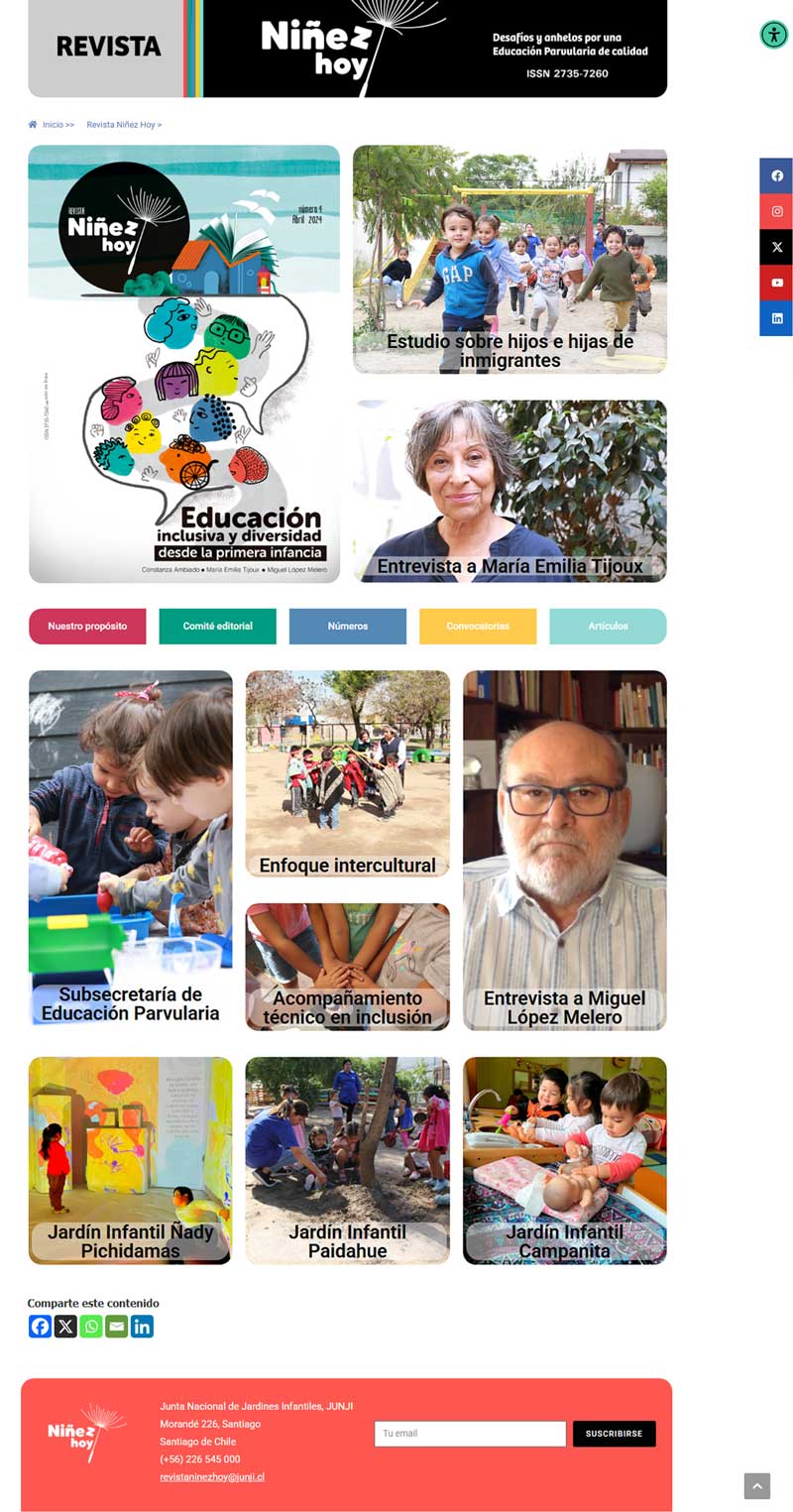 sitio web junji pagina revista niñez hoy