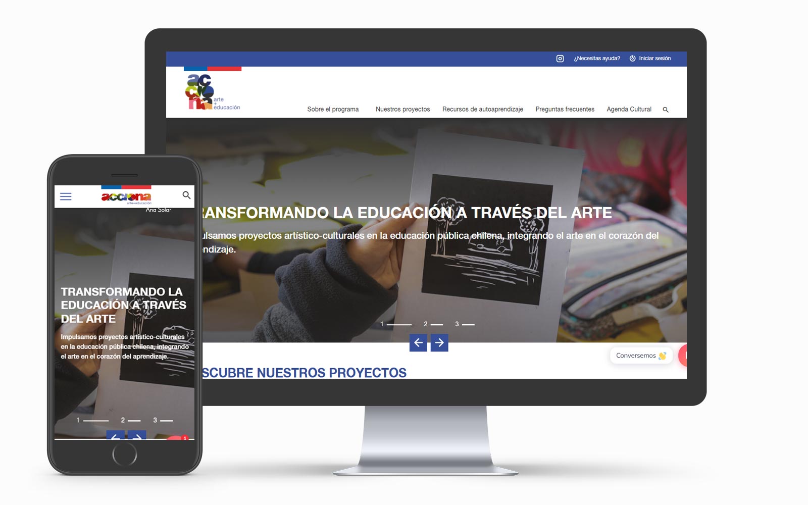 imagen de home del sitio acciona en diferentes dispositivos