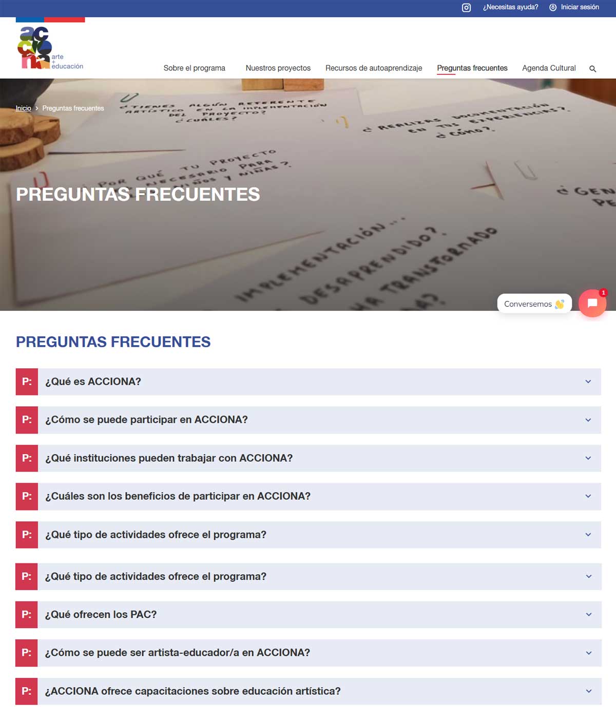pagina preguntas frecuentes